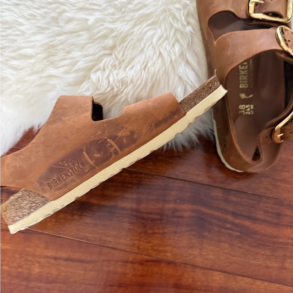 Birkenstock Milano Big Buckle Sandals - Cognac - Picture 4 of 5